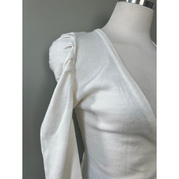 Ivory Long Sleeve Button Front Women’s Sweater Top Shirt szM by Allison Brittney - Picture 6 of 11